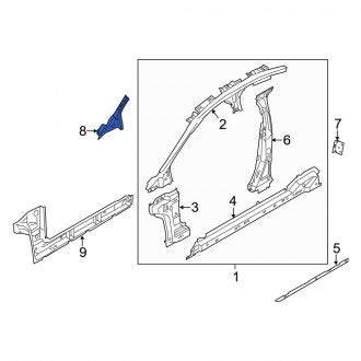 New OEM Left Body A-Pillar Reinforcement Fits, 2019-2020 Ford Expedition - Part # DS7Z5402509C