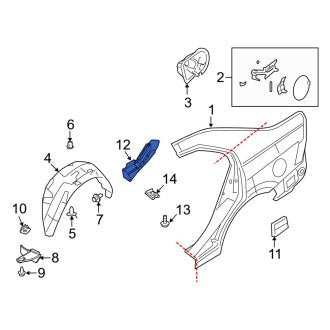 New OEM Rear Left Stone Guard Fits, 2010-2012 Ford Fusion - Part # 9E5Z5428457B