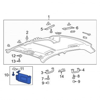 New OEM Left Sun Visor Fits, 2017-2020 Lincoln Continental - Part # GD9Z5404105FC