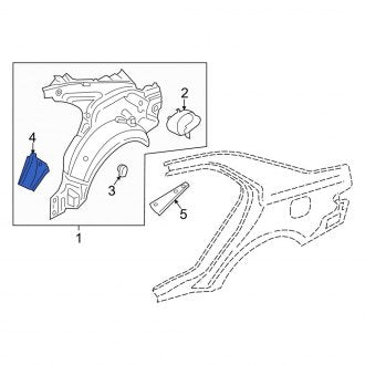 New OEM Rear Left Body C-Pillar Reinforcement Fits, 2017-2020 Lincoln Continental - Part # GD9Z54250A07A