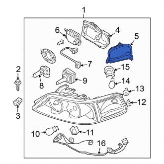 New OEM Rear Left Headlight Bulb Cap Fits, 2003-2011 Lincoln Town Car - Part # 3W1Z13K046BB