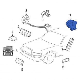 New OEM Steering Wheel Air Bag Fits, 2004 Lincoln Town Car - Part # 4W1Z54043B13AAA