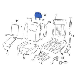 New OEM Front Headrest Fits, 2011 Lincoln Town Car - Part # BW1Z54611A08AB