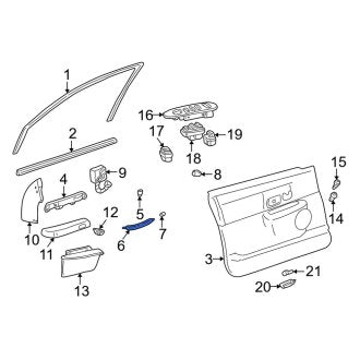 New OEM Rear Interior Door Pull Handle Fits, 2006-2011 Lincoln Town Car - Part # 6W1Z5422666AB