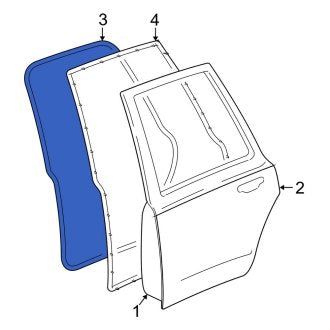 New OEM Rear Left Outer Door Seal Fits, 1998-2011 Lincoln Town Car - Part # 2W1Z5425325AA