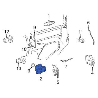 New OEM Rear Left Inner Interior Door Handle Fits, 2003-2011 Lincoln Town Car - Part # 6W1Z5421819B
