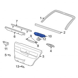 New OEM Rear Left Door Window Switch Bezel Fits, 2010-2011 Lincoln Town Car - Part # AW1Z14527BA