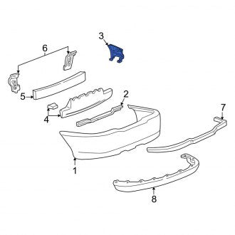 New OEM Rear Left Bumper Cover Reinforcement Fits, 2000-2006 Lincoln LS - Part # XW4Z17D942BA