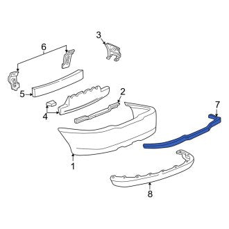 New OEM Rear Bumper Trim Fits, 2000-2002 Lincoln LS - Part # XW4Z17C830AA