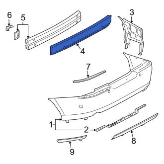 New OEM Rear Bumper Impact Absorber Fits, 2003-2006 Lincoln LS - Part # 3W4Z17787AAA