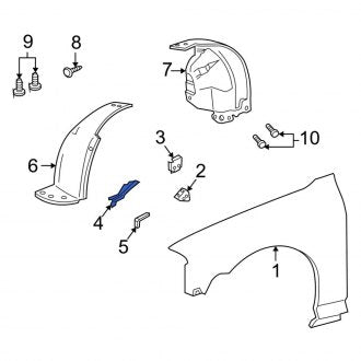 New OEM Front Right Fender Splash Shield Fits, 2000-2002 Lincoln LS - Part # XW4Z16102BA