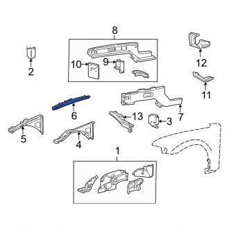 New OEM Front Left Fender Rail Mount Plate Fits, 2000-2006 Lincoln LS - Part # YW4Z16A298BA