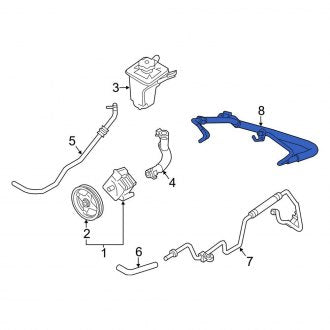 New OEM Lower Power Steering Pressure Hose Fits, 2003-2005 Lincoln LS - Part # 3W4Z3A719CA