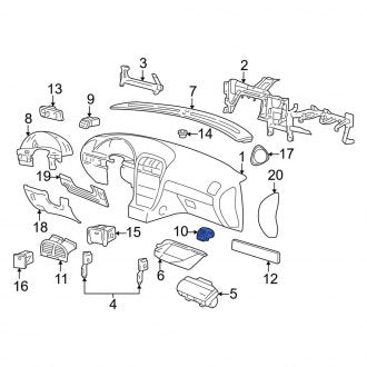 New OEM Center Dashboard Air Vent Fits, 2000-2003 Lincoln LS - Part # 1W4Z19893BAA
