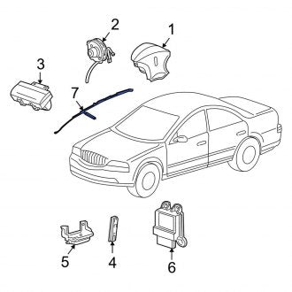 New OEM Left Curtain Air Bag Fits, 2003-2006 Lincoln LS - Part # 3W4Z54042D95AA