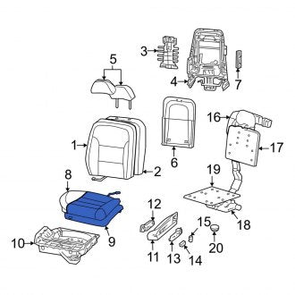 New OEM Front Left Seat Cushion Pad Fits, 2000-2002 Lincoln LS - Part # YW4Z54632A23BA