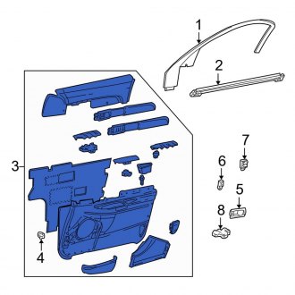 New OEM Front Left Inner Door Interior Trim Panel Fits, 2004 Lincoln LS - Part # 4W4Z5423943EAB