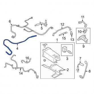 New OEM Evaporative Emissions System Lines Fits, 2010-2012 Lincoln MKS - Part # AA5Z9S321A