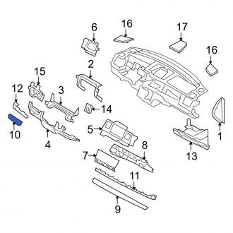 New OEM Left Instrument Panel Molding Fits, 2010-2012 Lincoln MKS - Part # AA5Z5404389BA