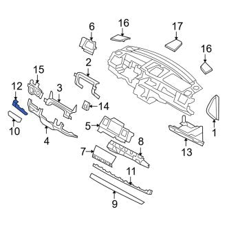 New OEM Left Instrument Panel Molding Fits, 2009-2012 Lincoln MKS - Part # 8A5Z5404389AA