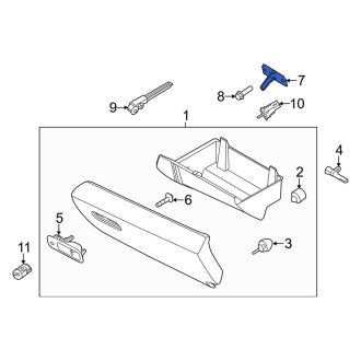 New OEM Front Glove Box Door Striker Fits, 2013-2016 Lincoln MKS - Part # DA5Z5406064A
