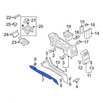 New OEM Center Rear Console Trim Panel Fits, 2010-2012 Lincoln MKS - Part # AA5Z54045A36CA