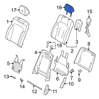 New OEM Front Headrest Fits, 2013-2016 Lincoln MKS - Part # DA5Z54611A08A