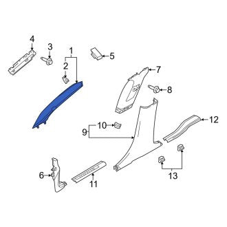 New OEM Right Body A-Pillar Trim Panel Fits, 2009-2012 Lincoln MKS - Part # 8A5Z5403598AB