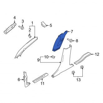 New OEM Right Lower Door Pillar Post Trim Set Fits, 2013-2016 Lincoln MKS - Part # DA5Z5424346AB