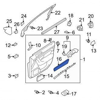 New OEM Front Right Door Trim Molding Fits, 2013-2016 Lincoln MKS - Part # DA5Z54221A18CA