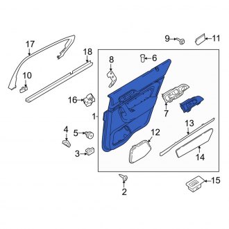 New OEM Rear Left Inner Door Interior Trim Panel Fits, 2013-2016 Lincoln MKS - Part # EA5Z5427407BA