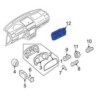 New OEM HVAC Temperature Control Panel Fits, 2008-2009 Lincoln MKZ - Part # 8H6Z19980CA