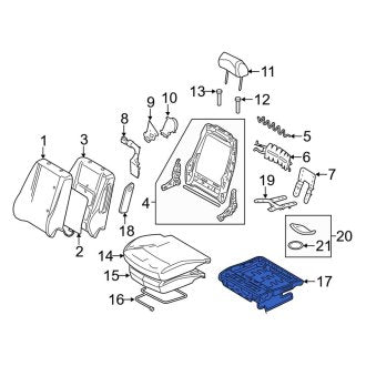 New OEM Front Right Seat Frame Fits, 2007-2012 Lincoln MKZ - Part # AE5Z5463100A
