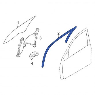New OEM Front Right Window Channel Fits, 2007-2012 Lincoln MKZ - Part # AE5Z5421596A