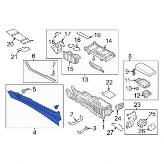 New OEM Right Console Panel Fits, 2017-2020 Lincoln MKZ - Part # FP5Z5404608AC