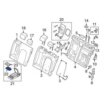 New OEM Rear Seat Armrest Cup Holder Fits, 2017-2020 Lincoln MKZ - Part # DS7Z5413562BE