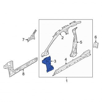 New OEM Left Body A-Pillar Reinforcement Fits, 2013-2020 Lincoln MKZ - Part # DP5Z5402543A