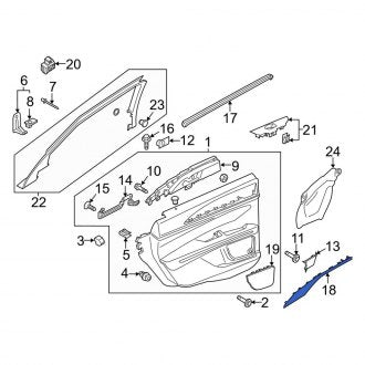 New OEM Front Right Door Panel Insert Fits, 2015-2016 Lincoln MKZ - Part # FP5Z54239A00DA