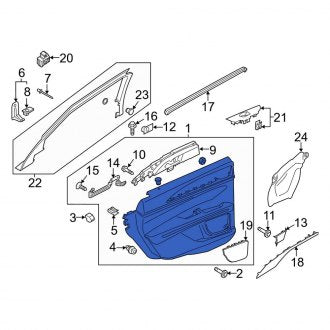 New OEM Rear Left Inner Door Interior Trim Panel Fits, 2015-2016 Lincoln MKZ - Part # DP5Z5427407BM