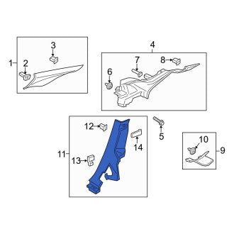 New OEM Rear Right Interior Quarter Panel Trim Panel Fits, 2015-2016 Lincoln MKZ - Part # FP5Z5431012NC