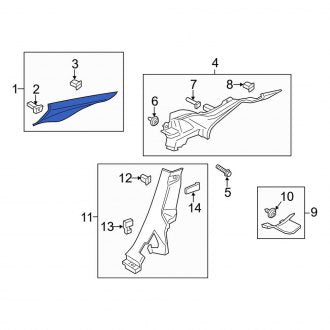 New OEM Rear Left Interior Quarter Panel Trim Panel Fits, 2015-2016 Lincoln MKZ - Part # FP5Z5431013ND