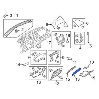 New OEM Right Instrument Panel Molding Fits, 2010-2019 Lincoln MKT - Part # AE9Z7404388AA