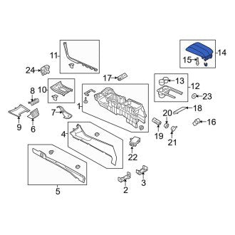 New OEM Front Console Armrest Fits, 2013-2015 Lincoln MKT - Part # DE9Z7406024AA