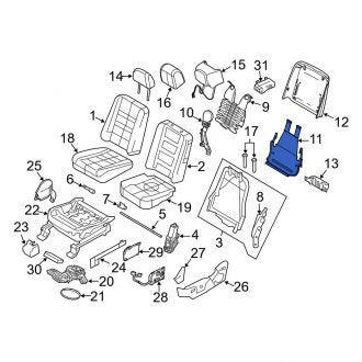 New OEM Center Left Seat Back Panel Fits, 2010-2011 Lincoln MKT - Part # 8A8Z7460509B