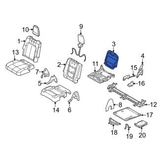 New OEM Rear Left Seat Back Frame Fits, 2010-2011 Lincoln MKT - Part # AU5Z74613A39B