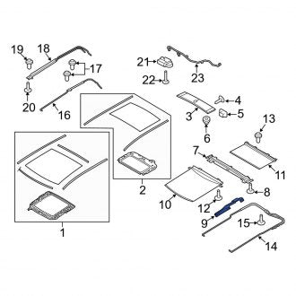 New OEM Right Sunroof Guide Rail Fits, 2010-2019 Lincoln MKT - Part # AE9Z74518B40A