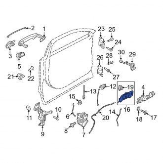 New OEM Rear Right Inner Interior Door Handle Fits, 2010-2019 Lincoln MKT - Part # AE9Z7421818BA