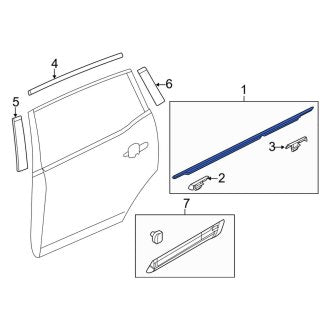 New OEM Door Window Belt Weatherstrip Fits, 2010-2019 Lincoln MKT - Part # AE9Z7425861A