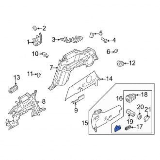 New OEM Rear Left Power Seat Switch Bezel Fits, 2010-2012 Lincoln MKT - Part # AE9Z14D721AA