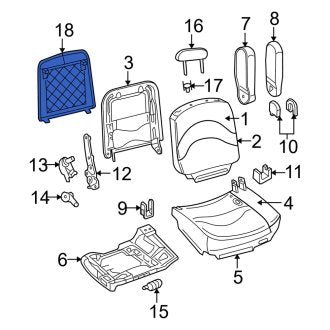 New OEM Front Left Seat Back Panel Fits, 2003-2005 Mercury Grand Marquis - Part # 4W7Z5460770BAB